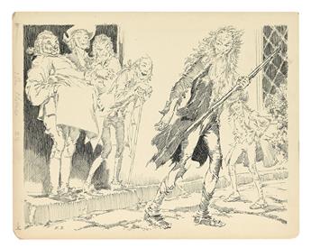 EVERETT SHINN. Group of 3 illustrations for the 1939 edition of Rip Van Winkle,
